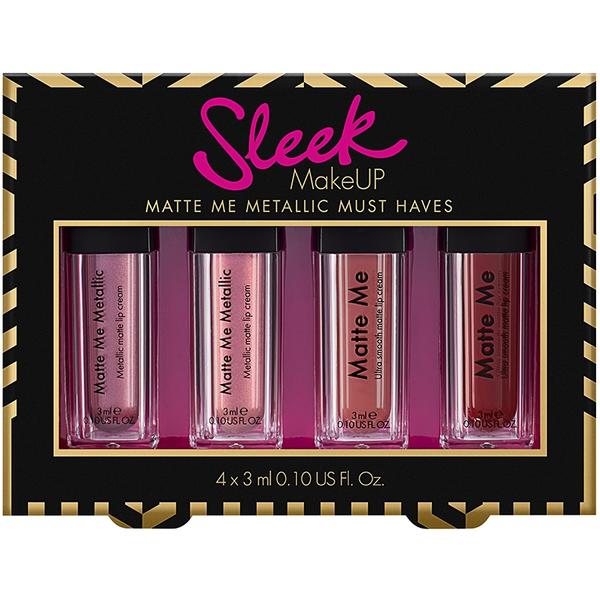 Sleek MakeUP Set Rujuri Sleek Matte Me Metallic Must Have