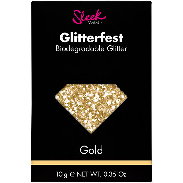 Sleek MakeUP Glitter Biodegradabil Sleek Glitterfest Gold