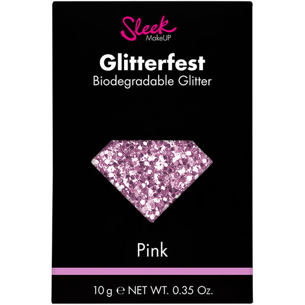 Sleek MakeUP Glitter Biodegradabil Sleek Glitterfest Pink