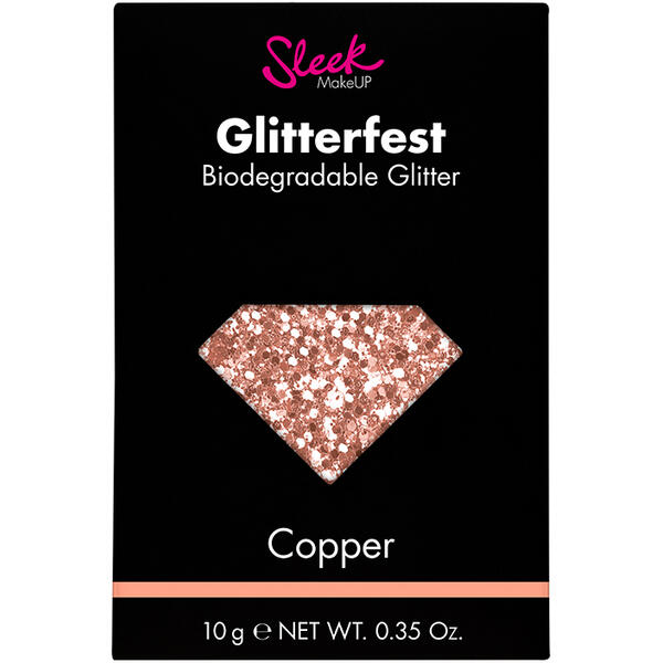 Sleek MakeUP Glitter Biodegradabil Sleek Glitterfest Copper