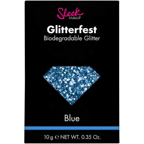 Sleek MakeUP Glitter Biodegradabil Sleek Glitterfest Blue