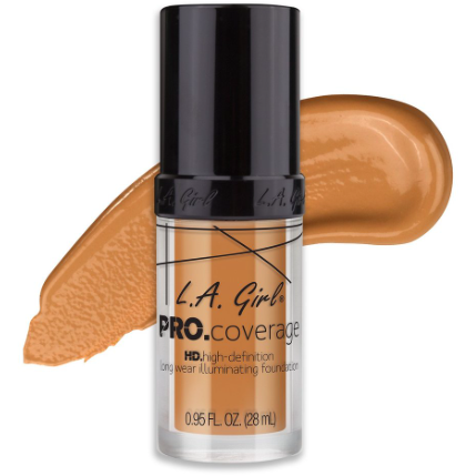 Fond De Ten L.A. Girl Pro Coverage HD High-Definition Long Wear Illuminating Foundation Nude Beige GLM 645