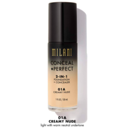 Fond De Ten + Corector Milani Conceal + Perfect 2 in 1 Foundation + Concealer - Creamy Nude - 01A