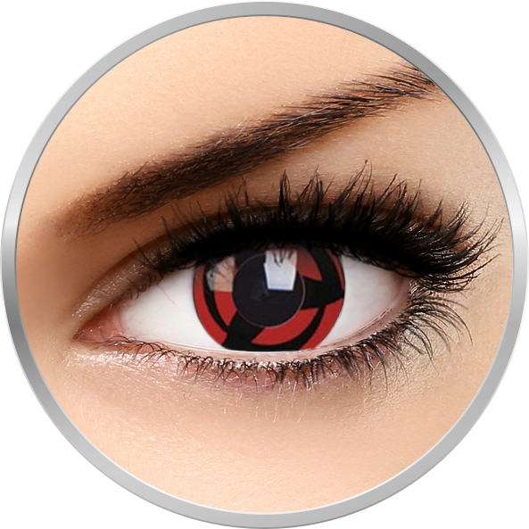Phantasee Fancy Kakashi - lentile de contact Crazy colorate rosii/negre anuale - 360 purtari (2 lentile/cutie)