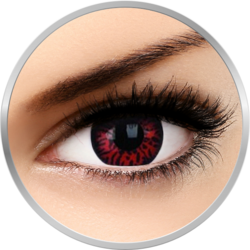 Fancy Thunderbolts - lentile de contact colorate Crazy rosii/negre anuale - 360 purtari (2 lentile/cutie)
