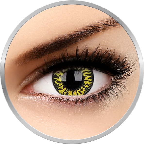 Phantasee Fancy Yellow Eclipse - lentile de contact colorate Crazy galbene/negre anuale - 360 purtari (2 lentile/cutie)
