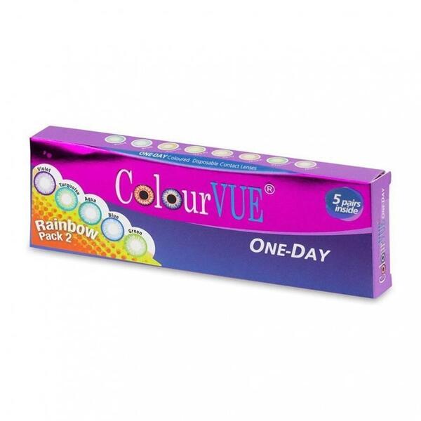 ColourVue Rainbow Pack 2 - lentile de contact colorate multicolore zilnice - 5 purtari (10 lentile/cutie)