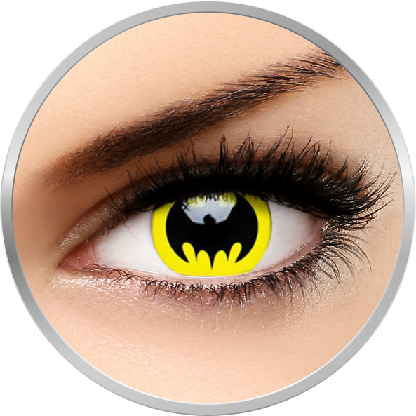 ColourVUE Crazy Bat Crusader - lentile de contact colorate galbene anuale - 360 purtari (2 lentile/cutie)