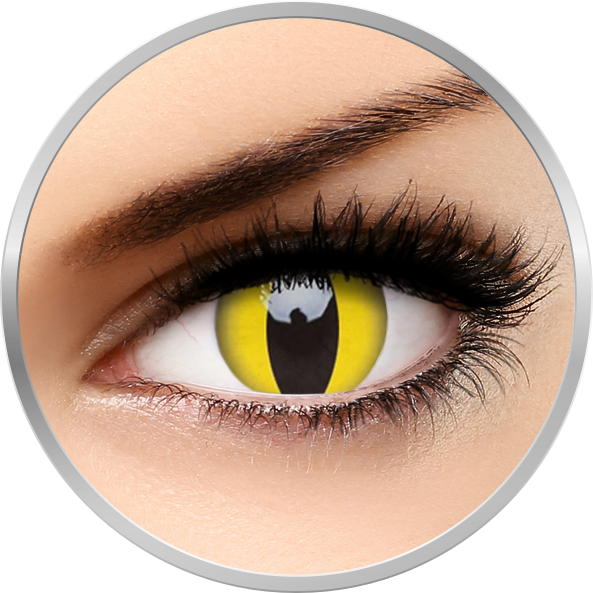 ColourVUE Crazy Cat Eye - lentile de contact colorate galbene anuale - 360 purtari (2 lentile/cutie)