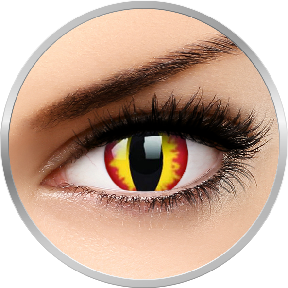 ColourVUE Crazy Dragon Eyes - lentile de contact colorate galbene anuale - 360 purtari (2 lentile/cutie)