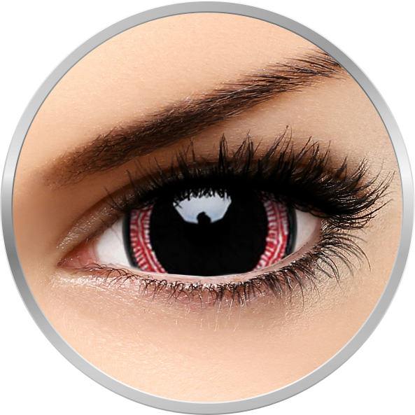 ColourVUE Crazy Ravenous - lentile de contact colorate rosii/negre anuale - 360 purtari (2 lentile/cutie)