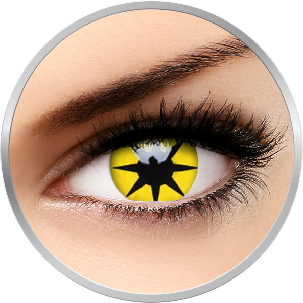 ColourVUE Crazy Yellow Star - lentile de contact colorate galbene anuale - 360 purtari (2 lentile/cutie)