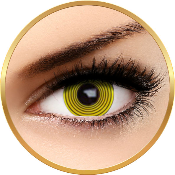 Auva Vision Fantaisie Yellow Hypno - lentile de contact Crazy pentru Halloween anuale - 365 purtari (2 lentile/cutie)