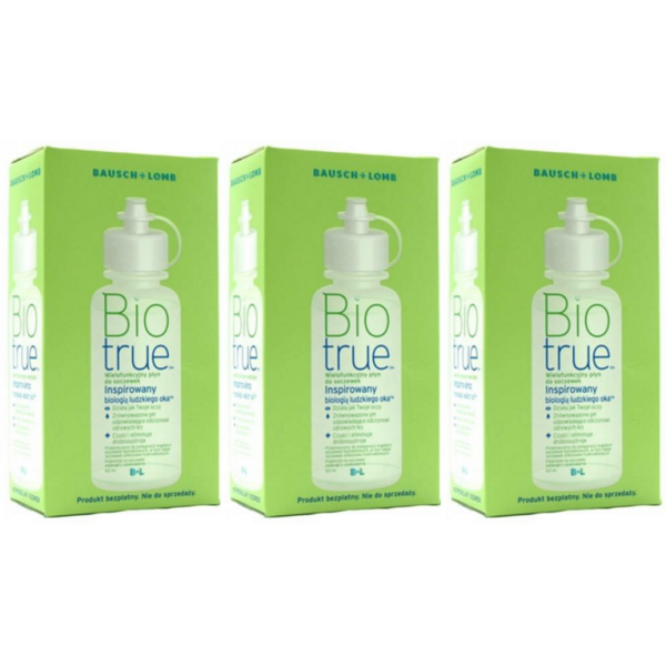 Bausch & Lomb Solutie intretinere lentile de contact Biotrue 3 x 120 ml + suport lentile cadou