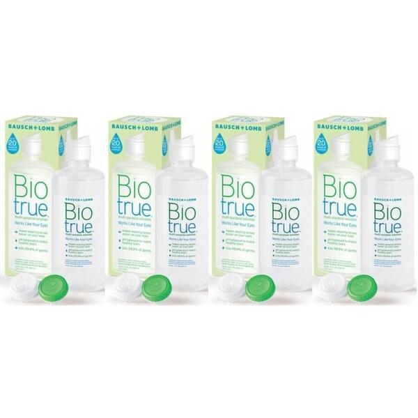 Bausch & Lomb Solutie intretinere lentile de contact Biotrue 4 x 300 ml + suport lentile cadou