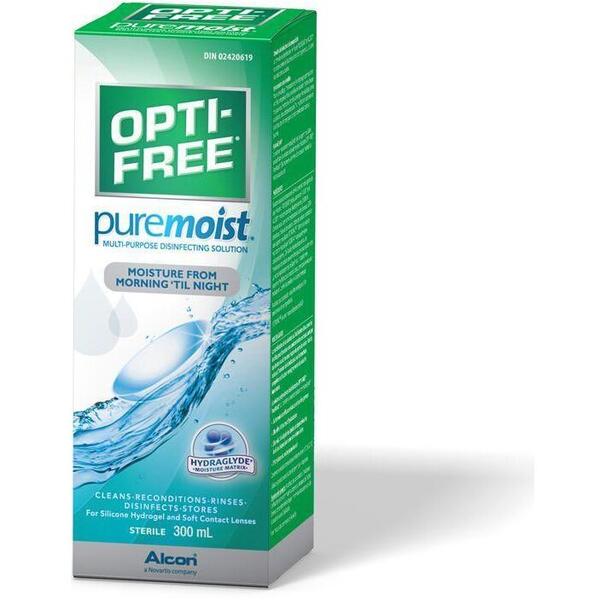 Alcon / Ciba Vision Solutie intretinere lentile de contact Opti-Free Pure Moist 300 ml + suport lentile cadou